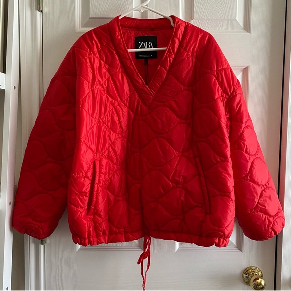 Zara Jackets & Coats Nwt Zara Red Water Repellent Puffer Jacket Poshmark